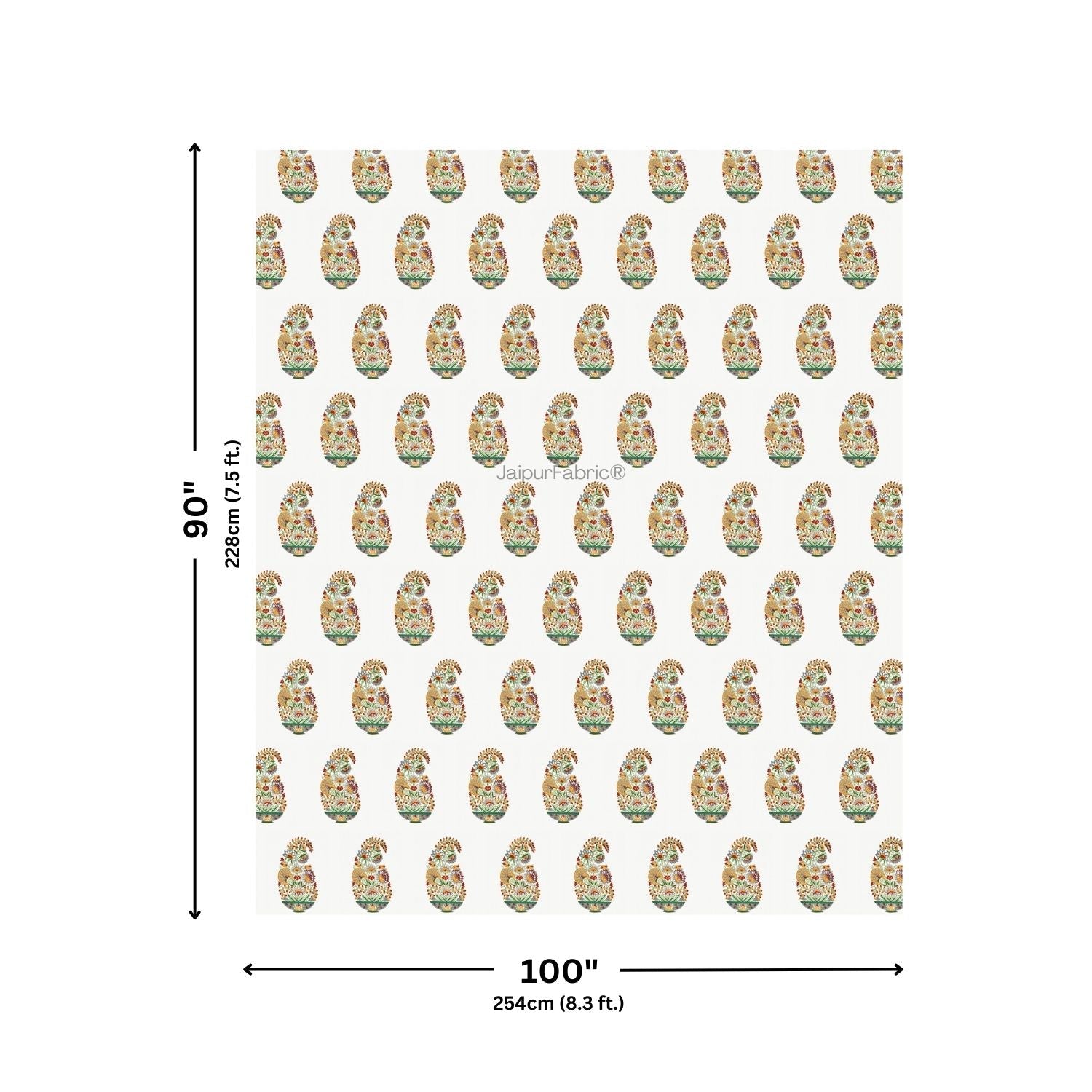 Hand Block Printed Double Bed Quilt Floral Valley Bunai Pattern Indian Kairi Design Double Bed Comforter