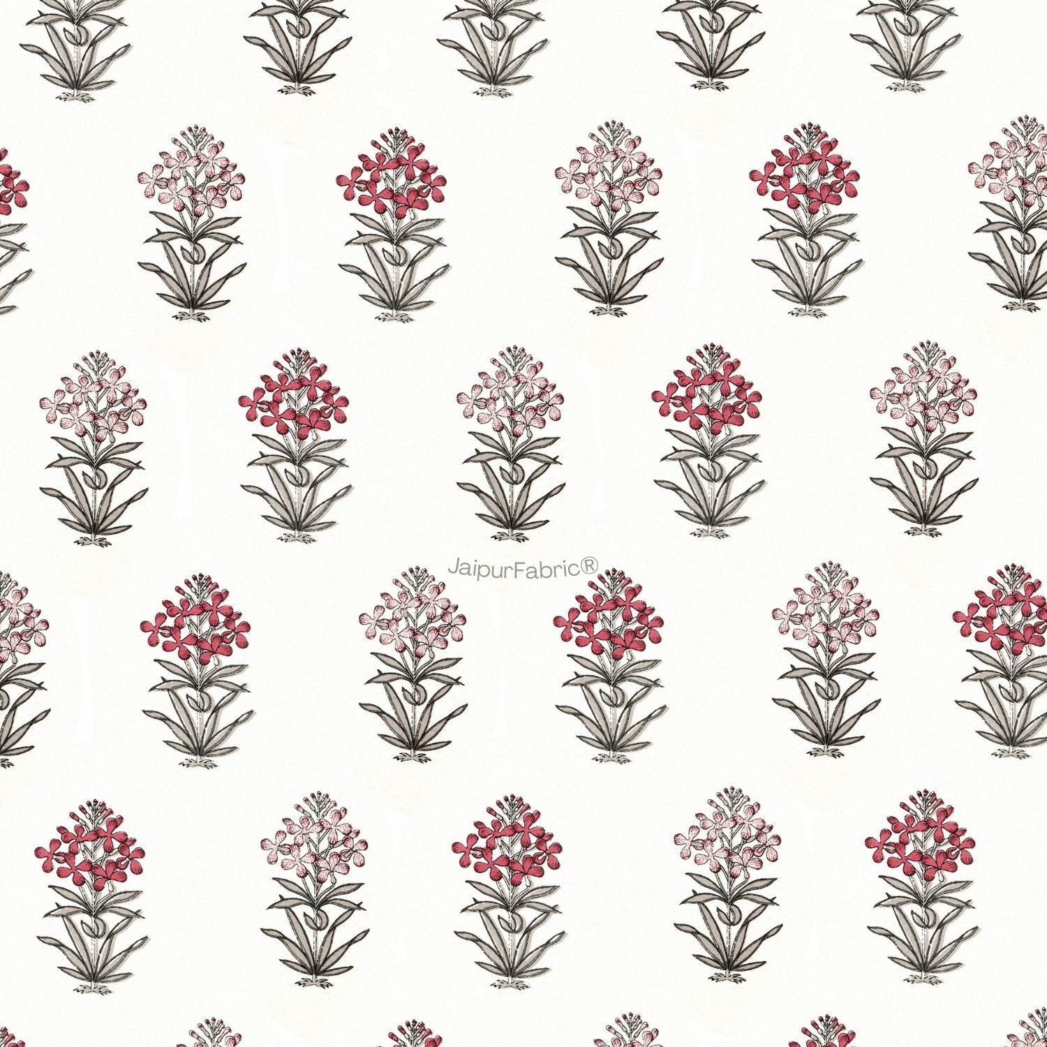 Jaipur Garden Hand Block Printed Red and Pink Floral Double Bed Comforter
