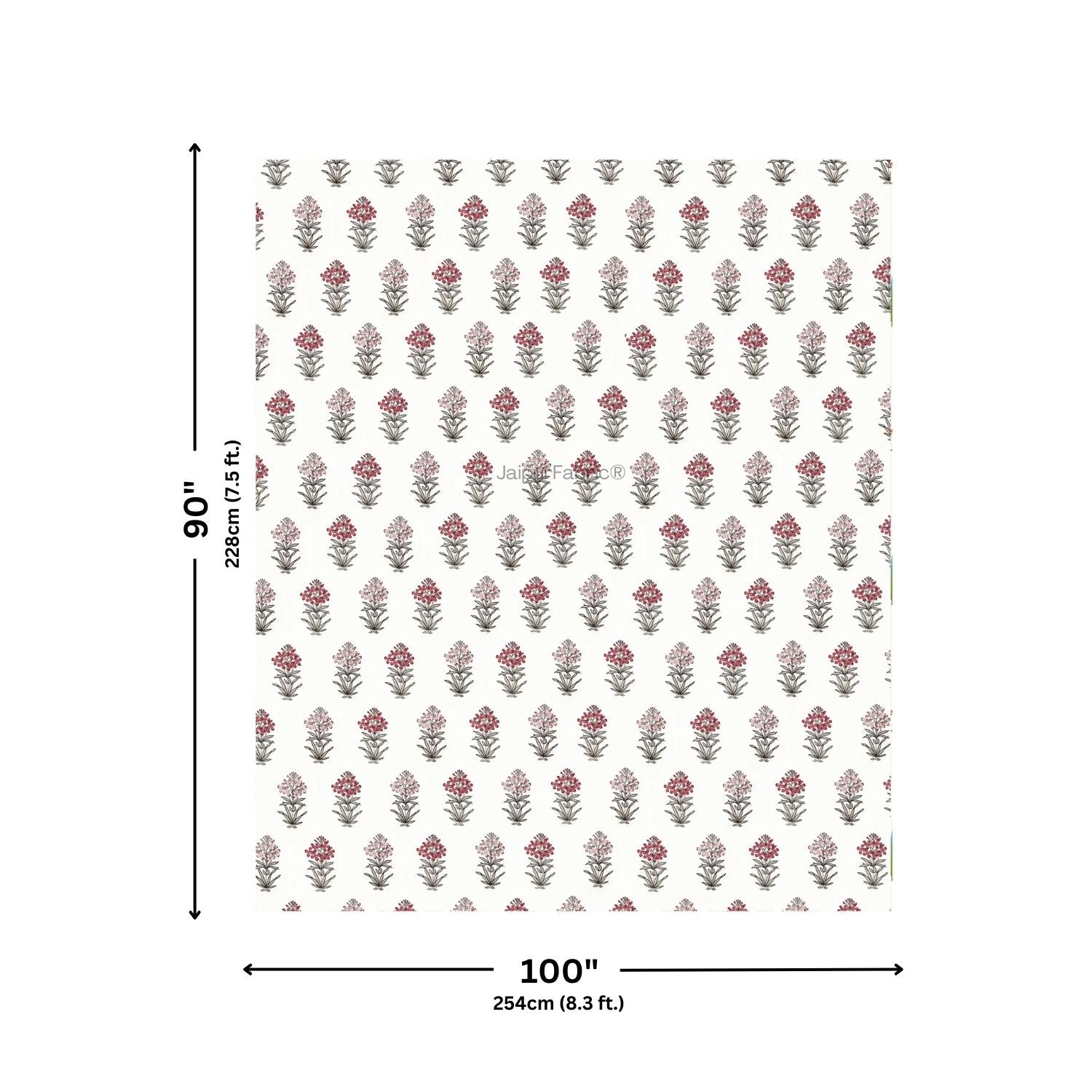 Jaipur Garden Hand Block Printed Red and Pink Floral Double Bed Comforter