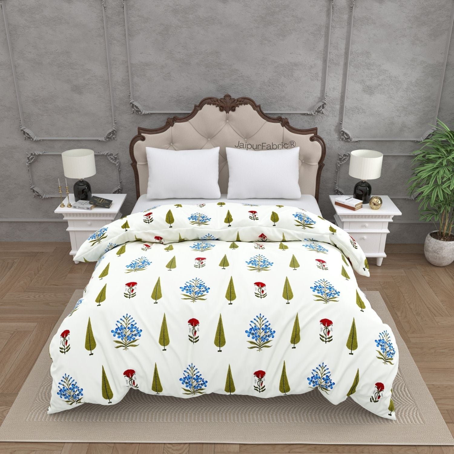 Elite Furnishing Jaipur Mela Hand Block Printed Cotton Double Bed Comforter