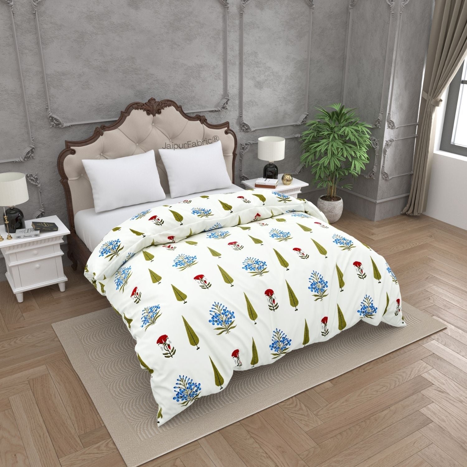 Elite Furnishing Jaipur Mela Hand Block Printed Cotton Double Bed Comforter