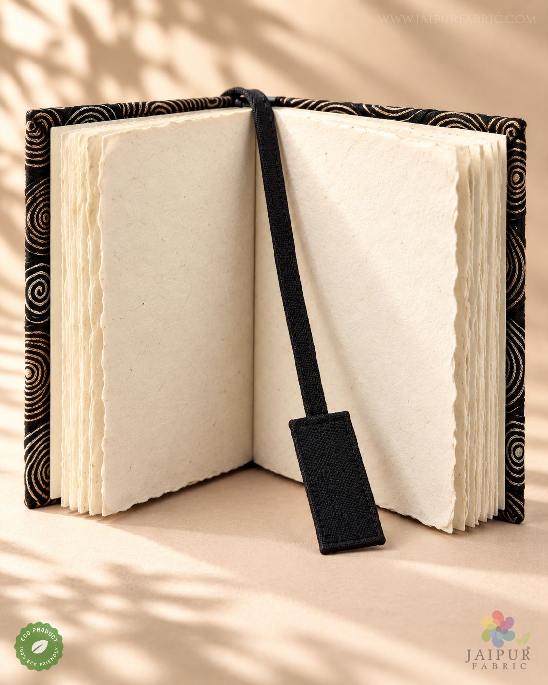 Black Spiral Journal – Handcrafted Upcycled Fabric Diary