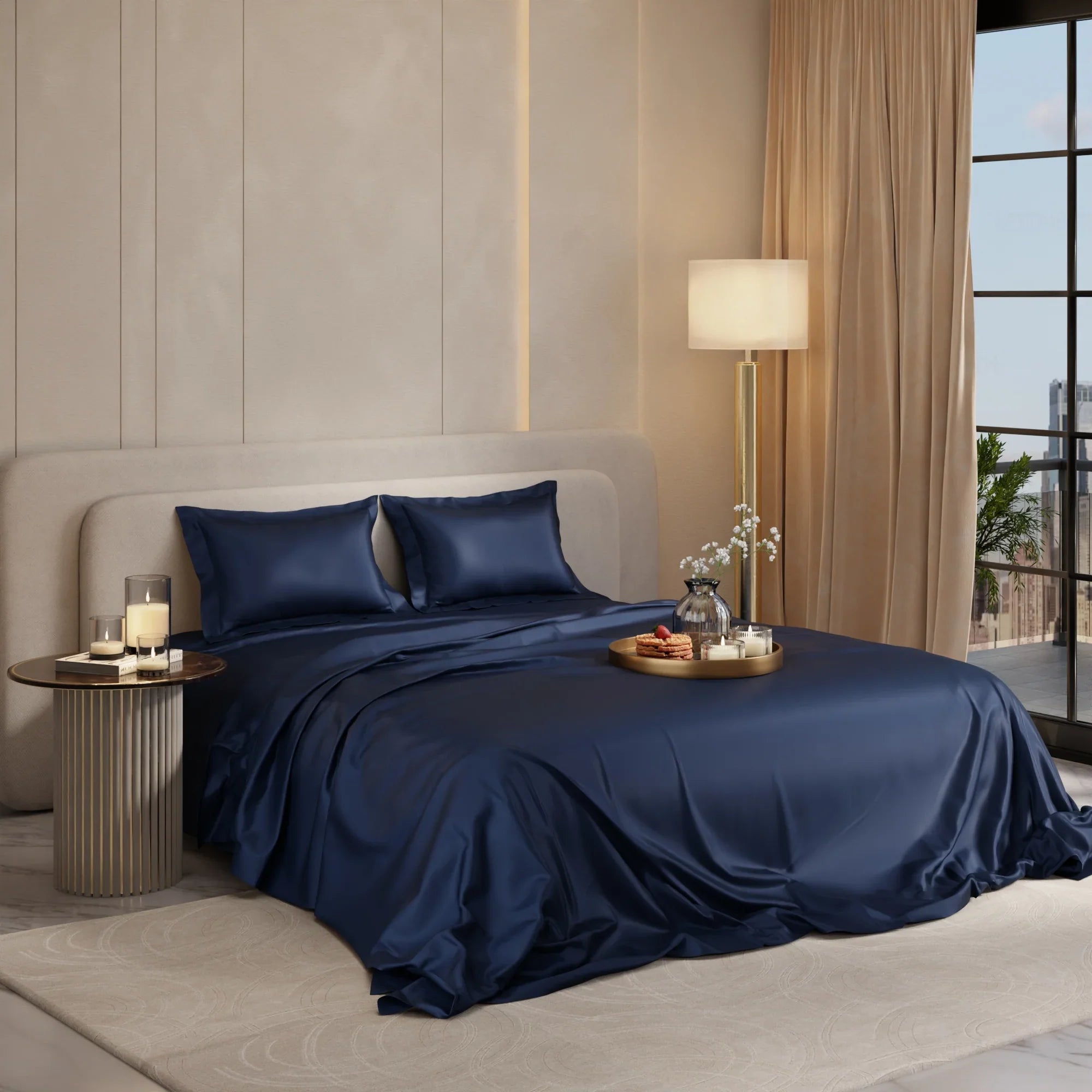 Majestic Ink Flat Bedsheet Set