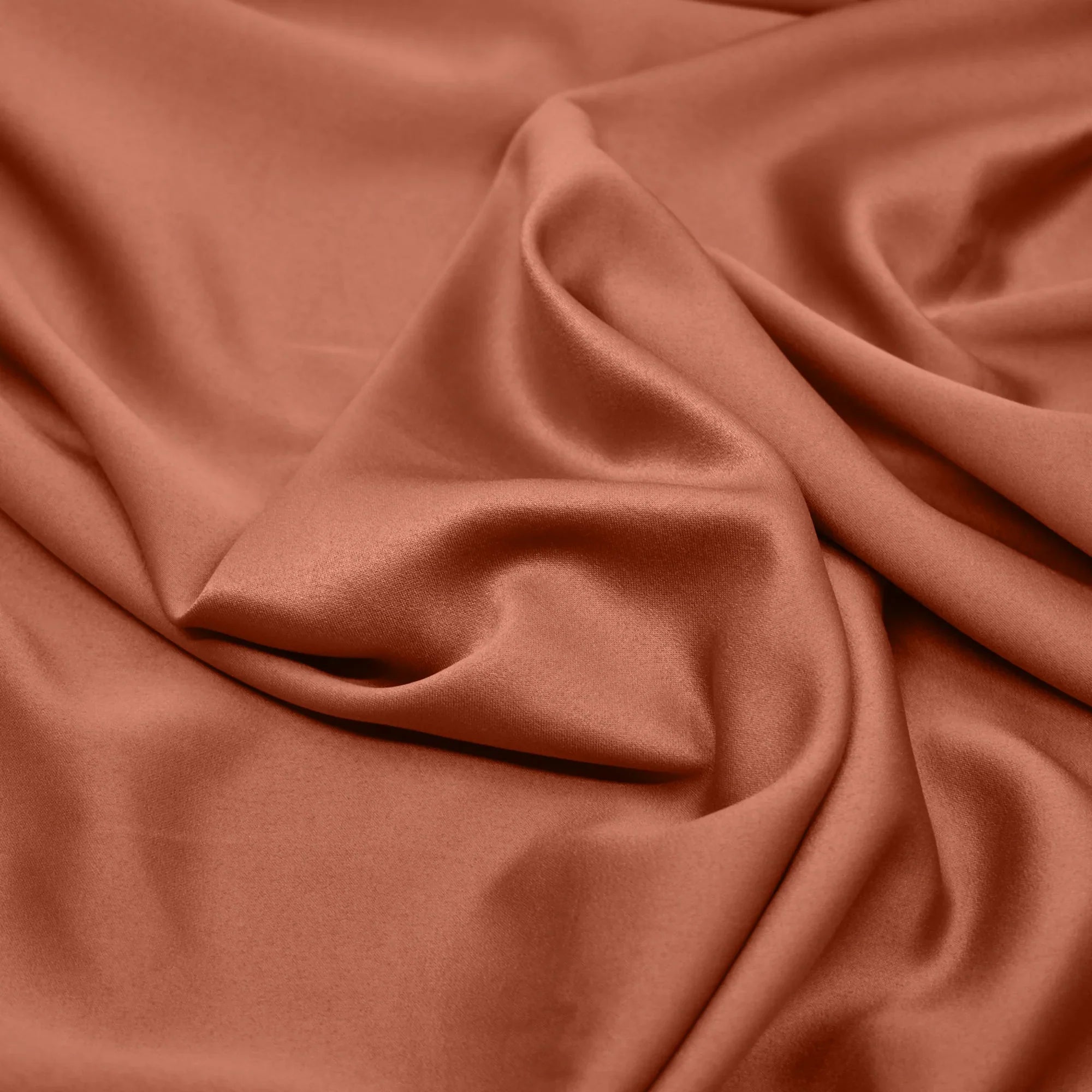 Terra Copper Flat Silk Double Bedsheet