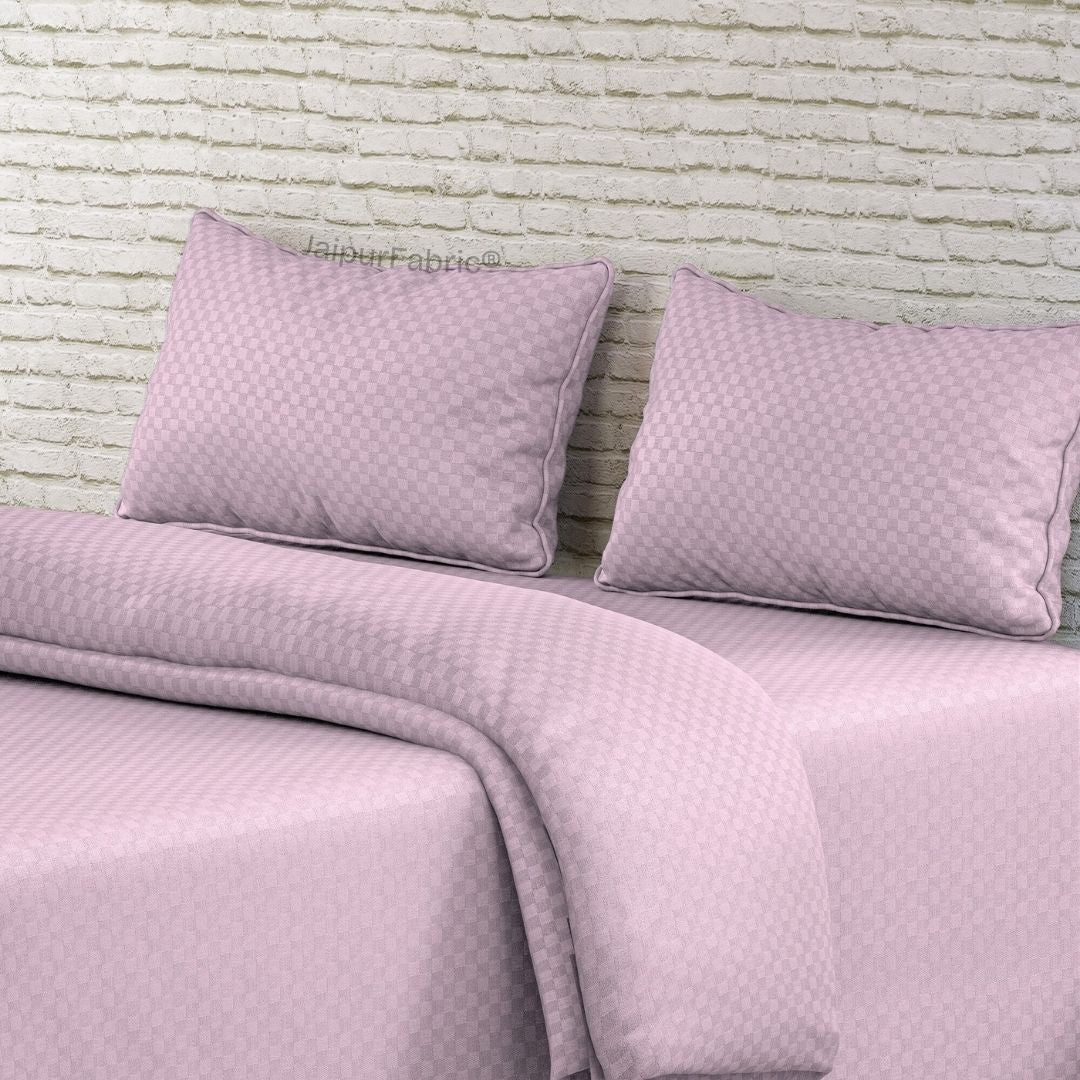 Cameo Rose Premium 100% Cotton 300TC Jacquard Weave Bedsheet | Set of 1 Bedsheet and 2 Pillow Covers (108" X 108")
