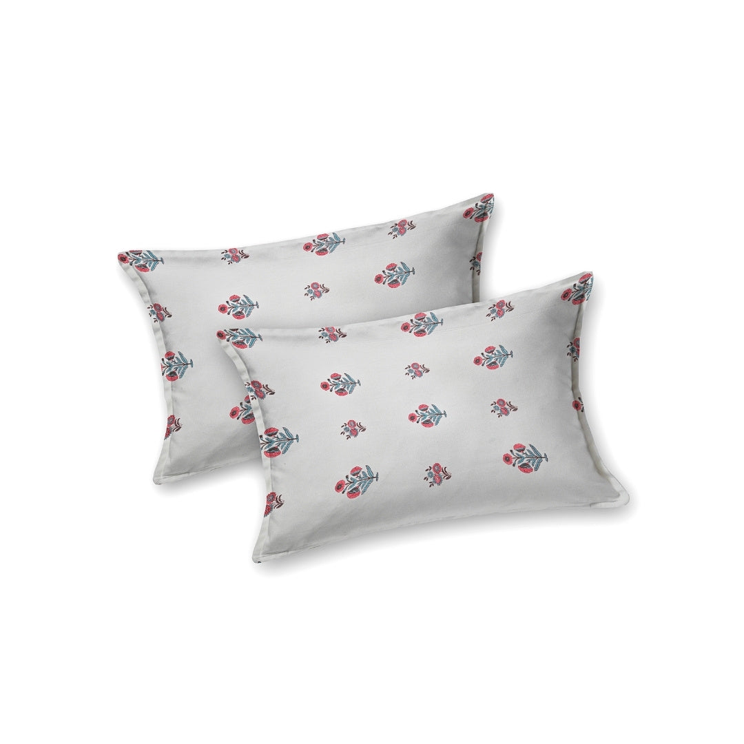 Pearl Grey Base Geometric Floral Hand Block Print King Size 100% Best Pure Cotton Bedsheet