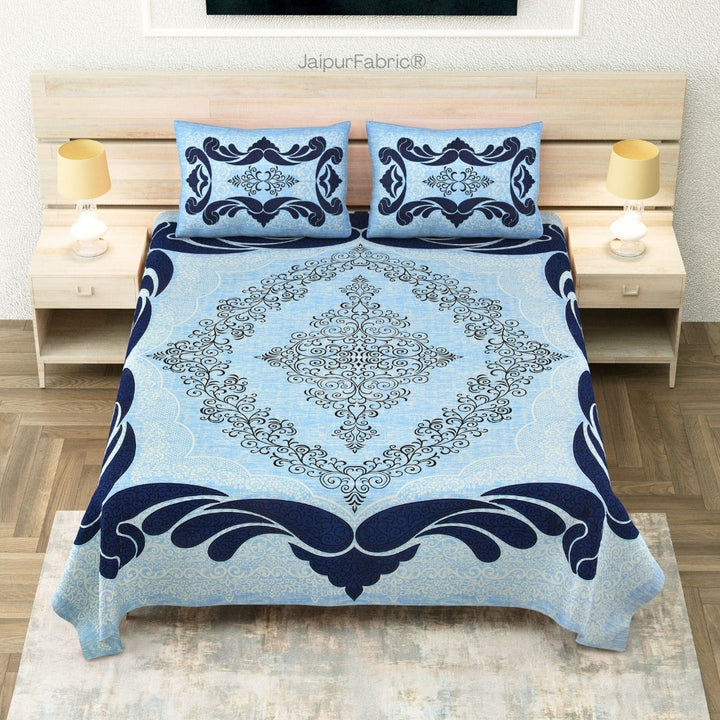 Lakshmi Rath Sapphire Petal Dream and Emerald Glory Pure Cotton King Size Bedsheet Combo of 3