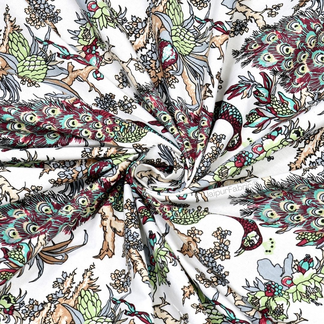 Mayura Royal Feather Mint Garden Pure Cotton King Size Bedsheet
