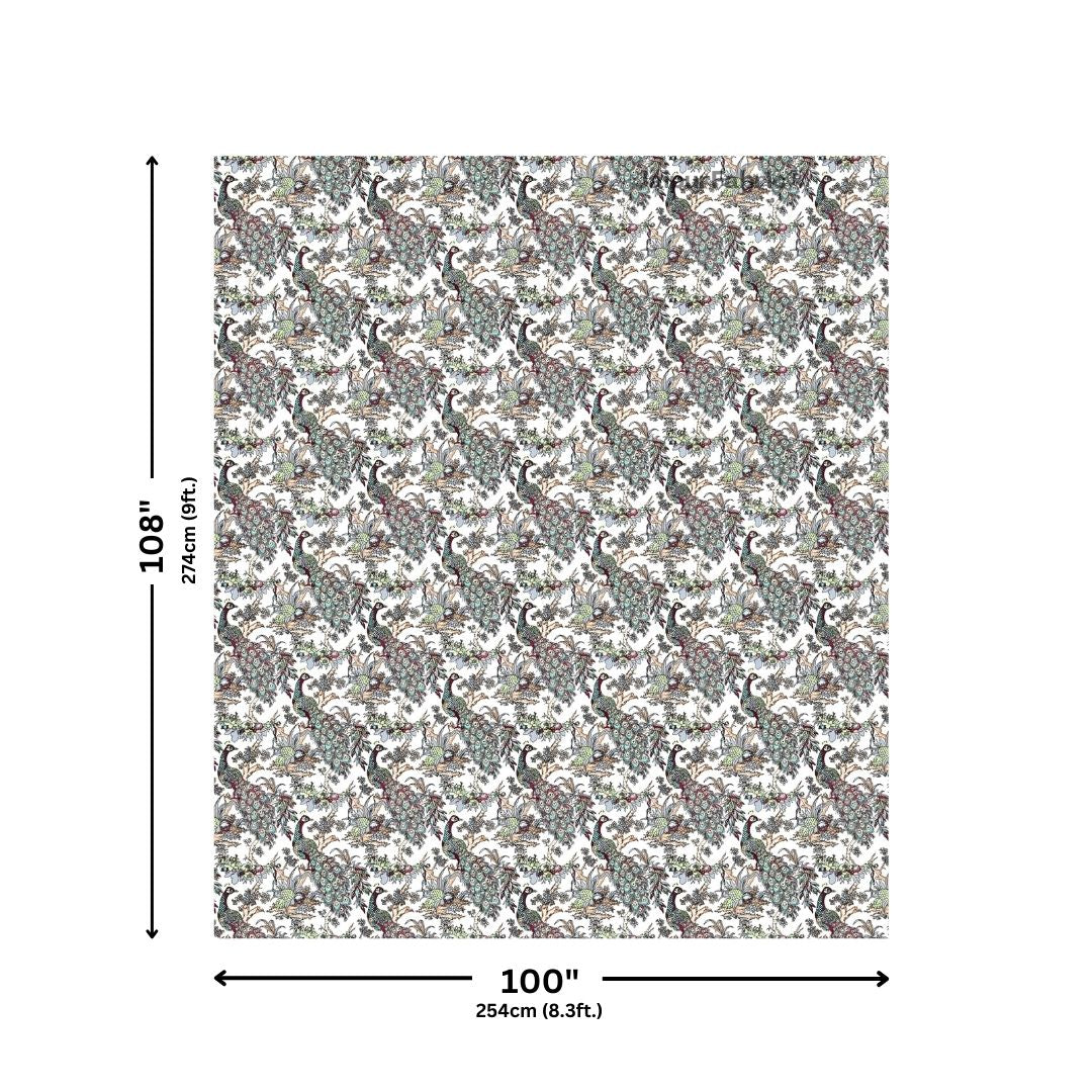 Mayura Royal Feather Mint Garden Pure Cotton King Size Bedsheet