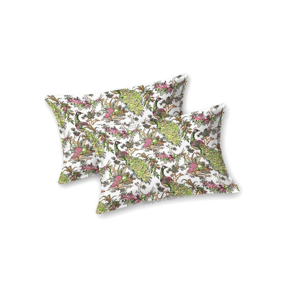 Mayura Royal Feather Pink Grove Pure Cotton King Size Bedsheet