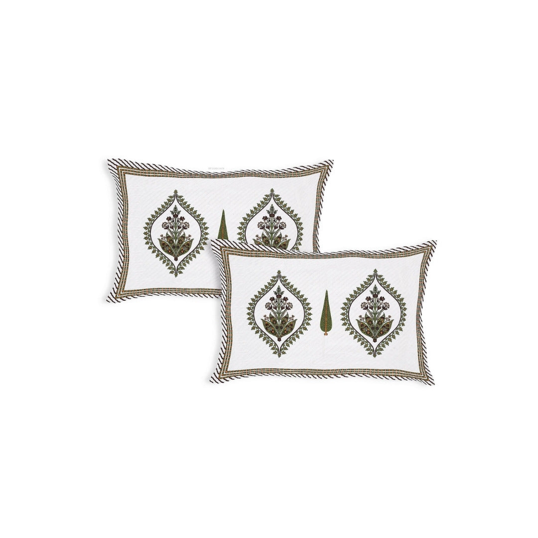 Ogee Medallion Olive Pure Cotton King Size Bedsheet