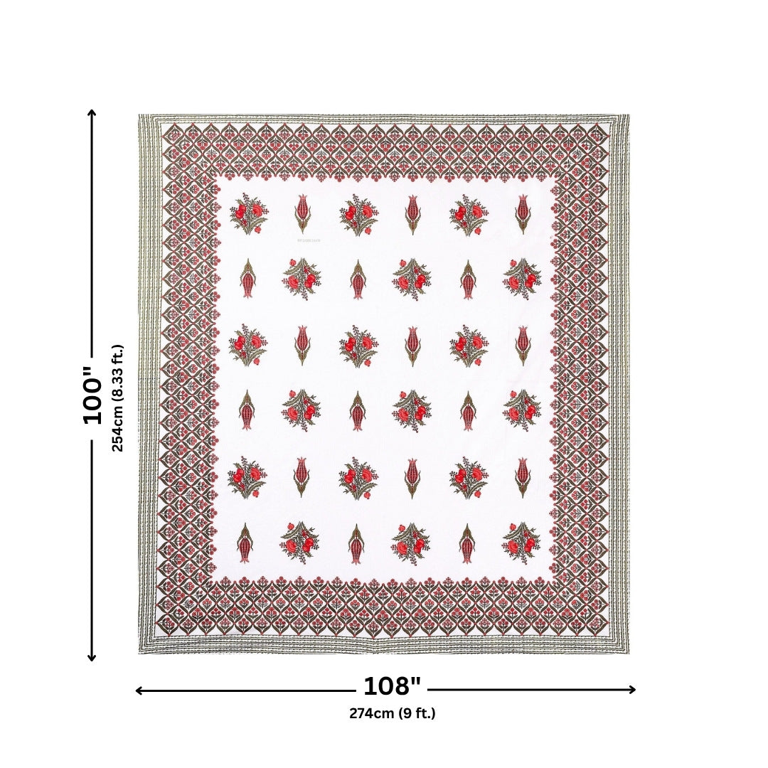 Pomegranate Bouquet Ruby Pure Cotton King Size Bedsheet