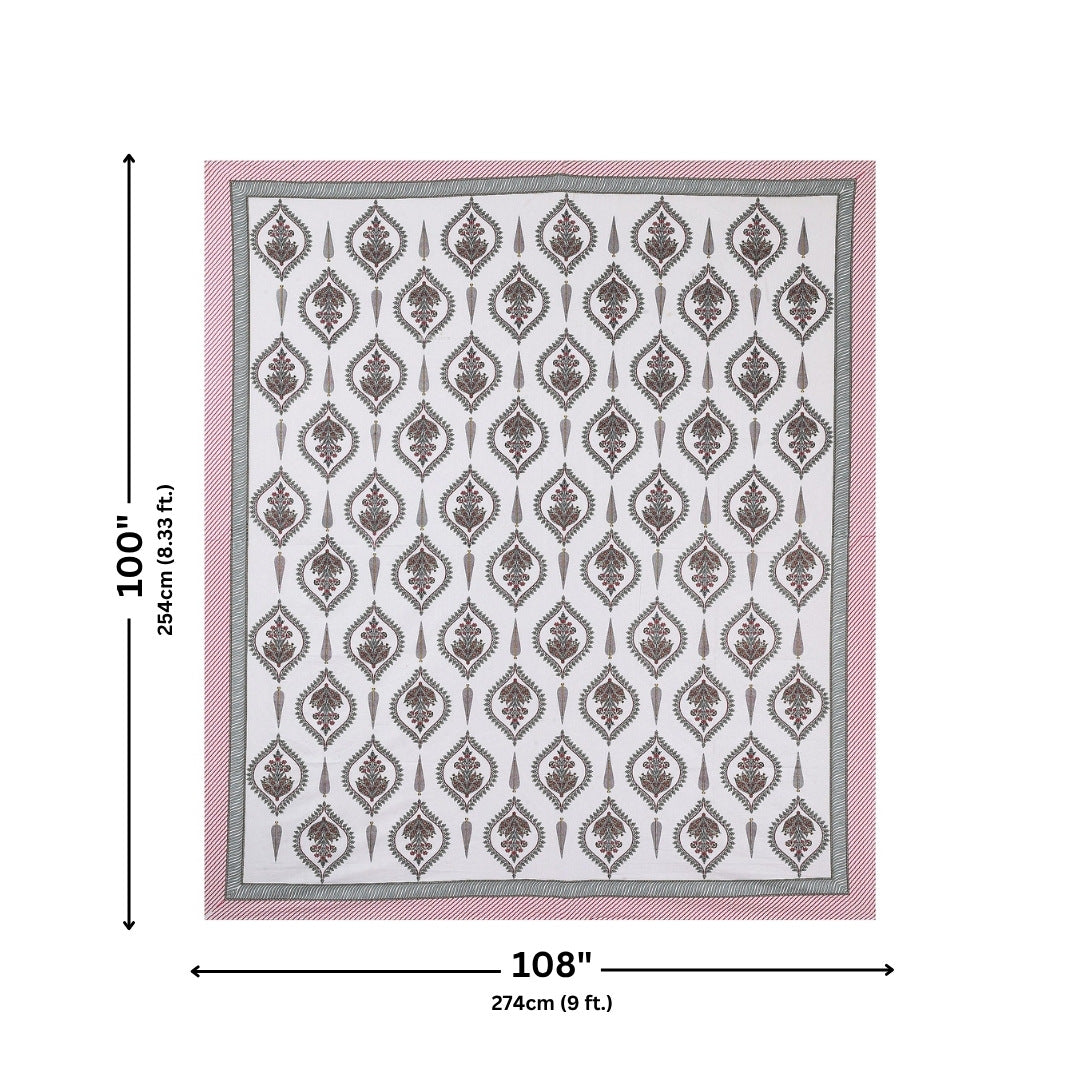 Pomegranate Bouquet Blush Pink Pure Cotton King Size Bedsheet