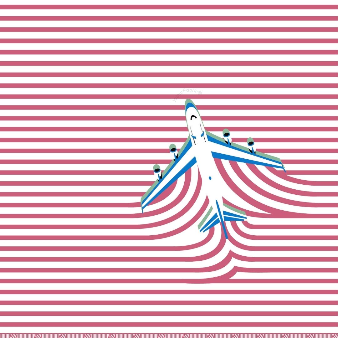 Pink Paper Plane Print Pure Cotton King Size Bedsheet