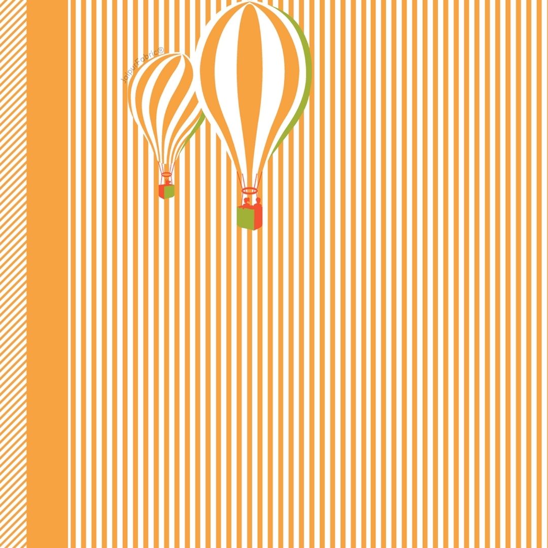 Orange Hot Air Balloon Print Pure Cotton King Size Bedsheet