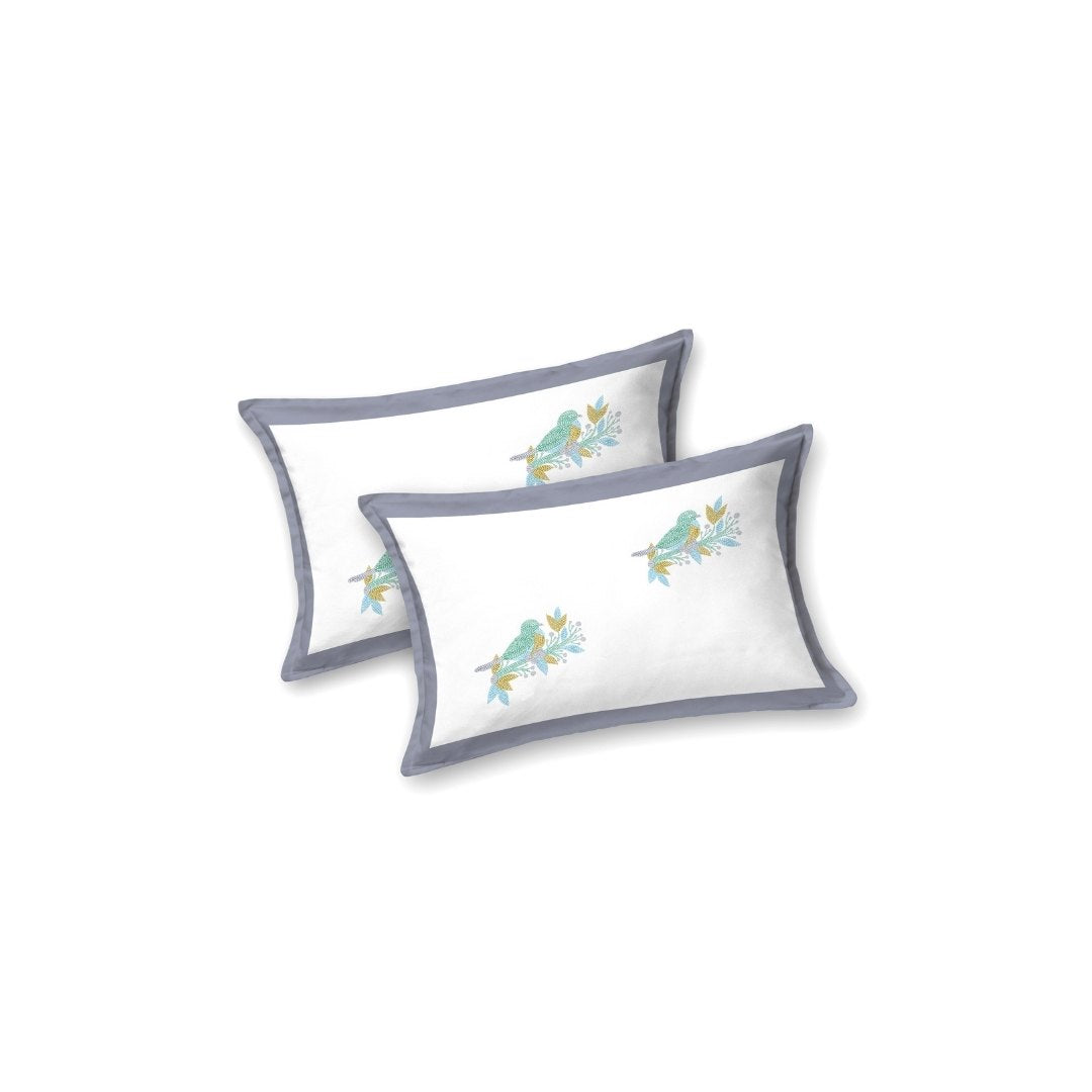 Steel Blue Avian Breeze King Size Pure Cotton Bedsheet
