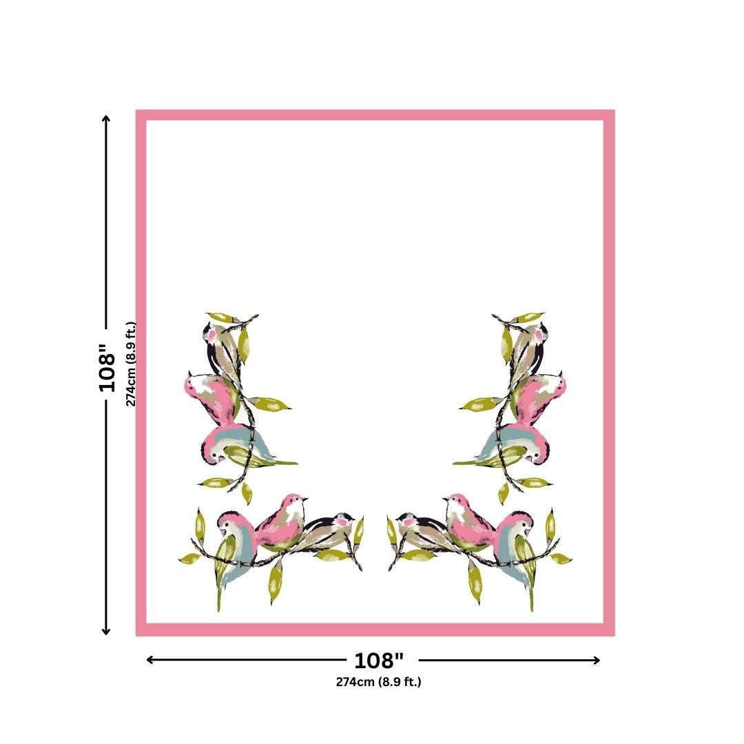 Flamingo Pink Tulip Harmony King Size Pure Cotton Bedsheet