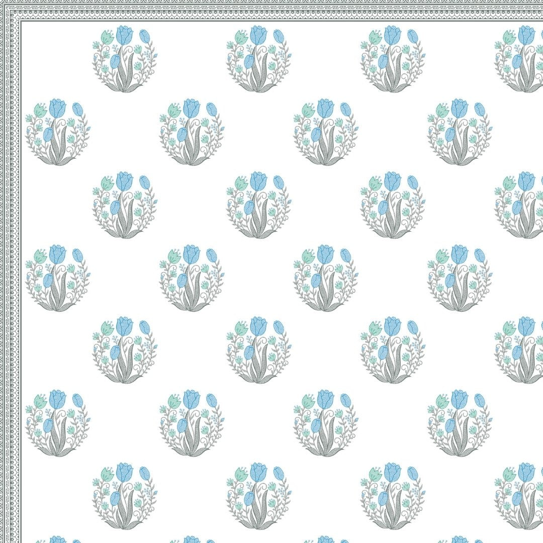 Slate Grey Tulip Harmony King Size Pure Cotton Bedsheet