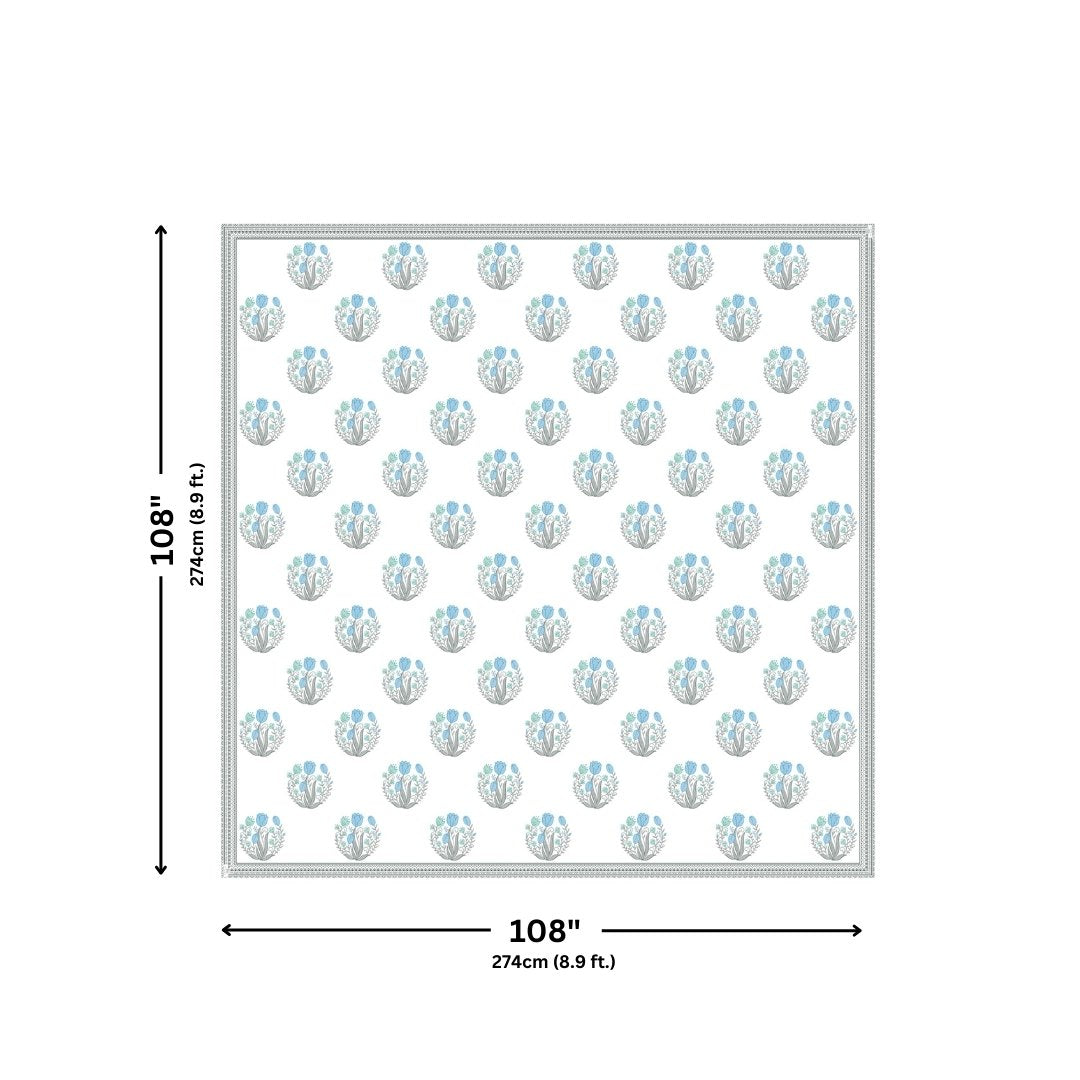 Slate Grey Tulip Harmony King Size Pure Cotton Bedsheet