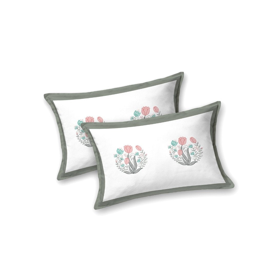 Bottle Green Bunny Meadow King Size Pure Cotton Bedsheet