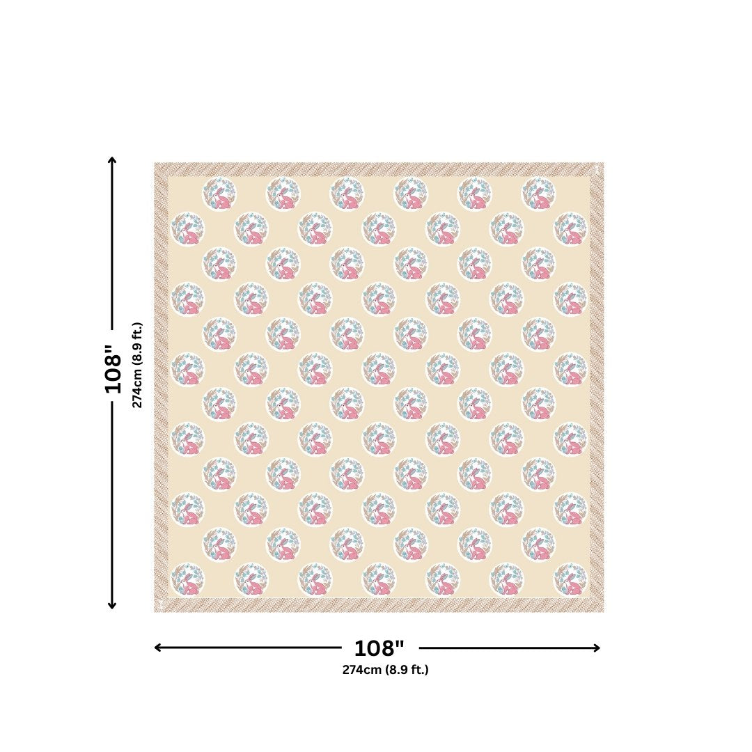 Latte Beige Palm Oasis King Size Pure Cotton Bedsheet