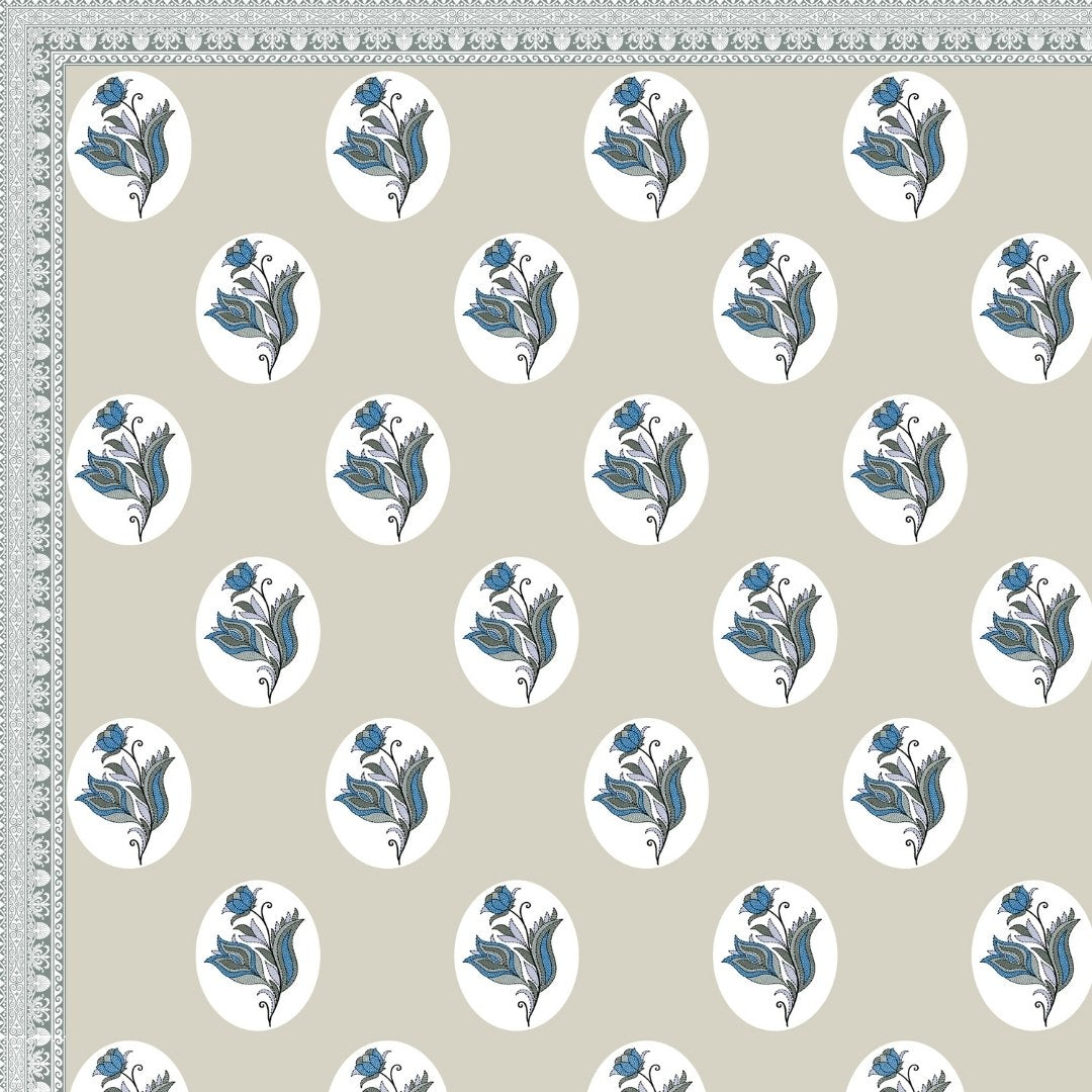 Sage Green Winter Wonderland King Size Pure Cotton Bedsheet
