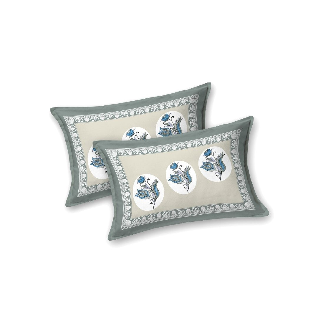 Sage Green Winter Wonderland King Size Pure Cotton Bedsheet