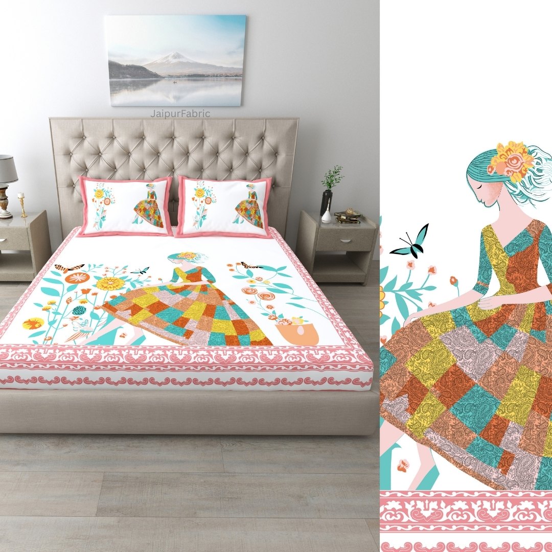 Ocean Blue King Size Pure Cotton Bedsheet