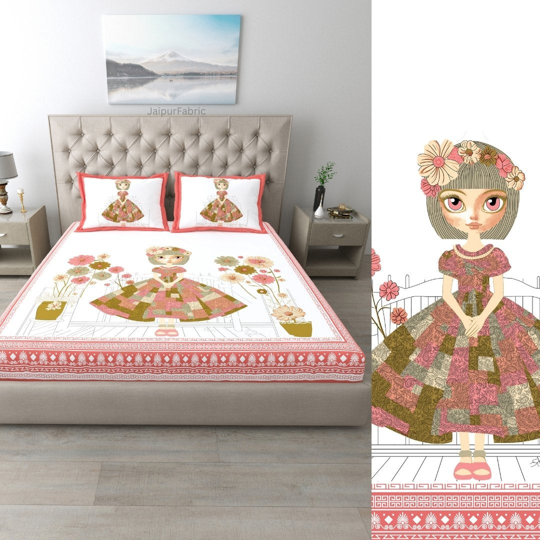 Fresh Green King Size Pure Cotton Bedsheet