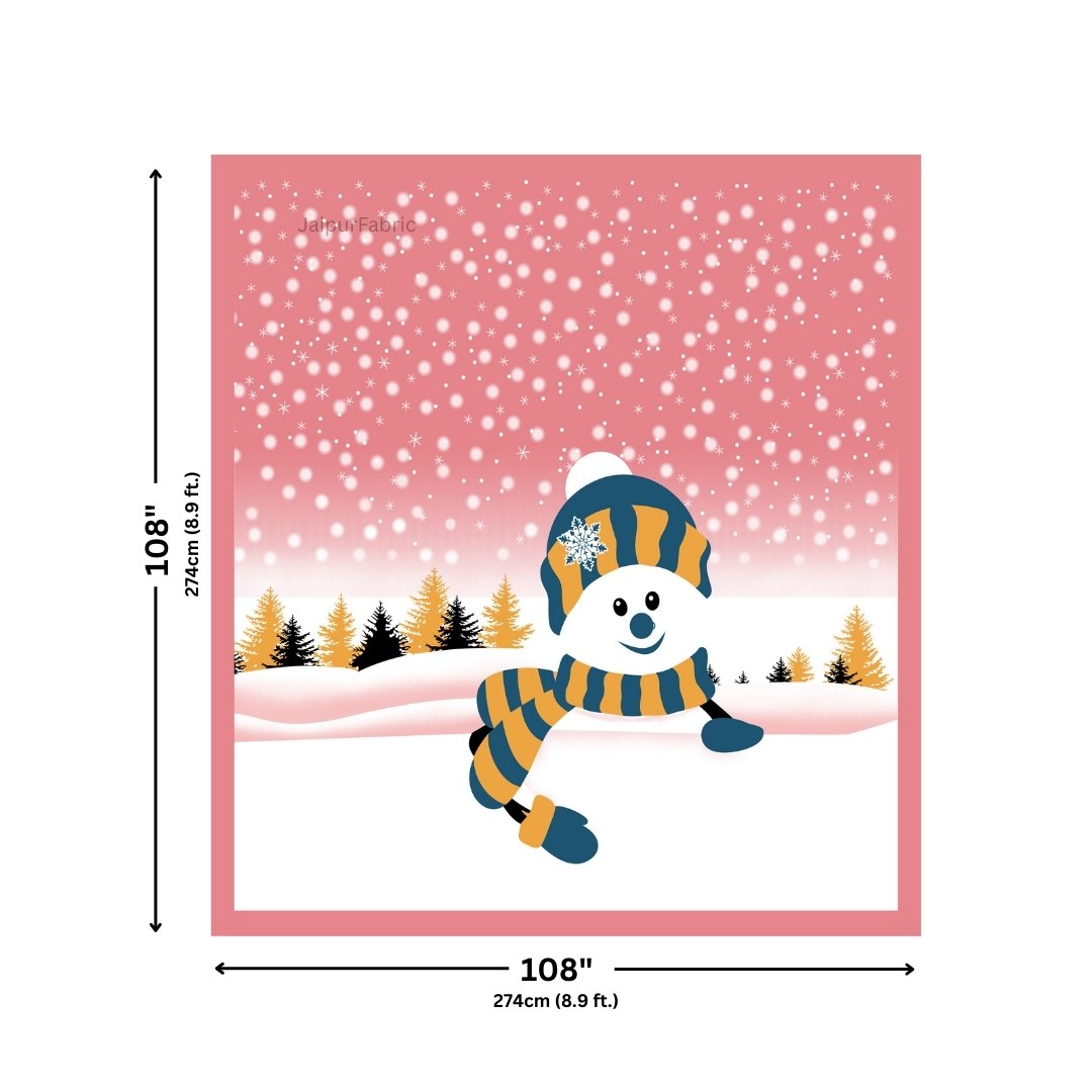 Candy Pink Winter Wonderland King Size Pure Cotton Bedsheet
