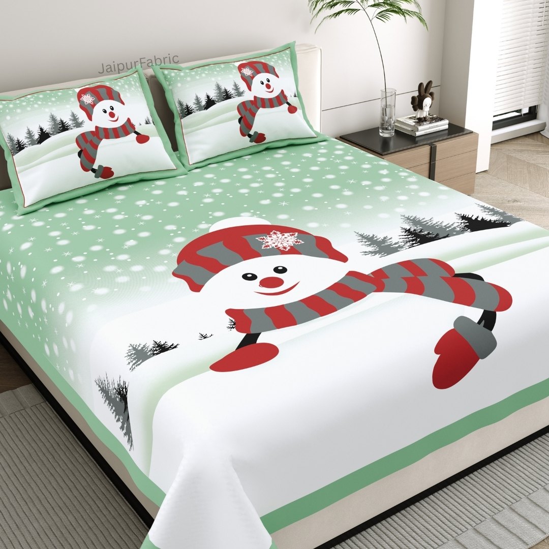 Pine Green King Size Pure Cotton Bedsheet