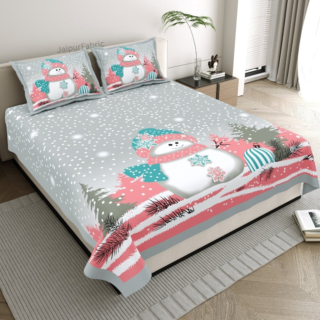 Ice Blue King Size Pure Cotton Bedsheet