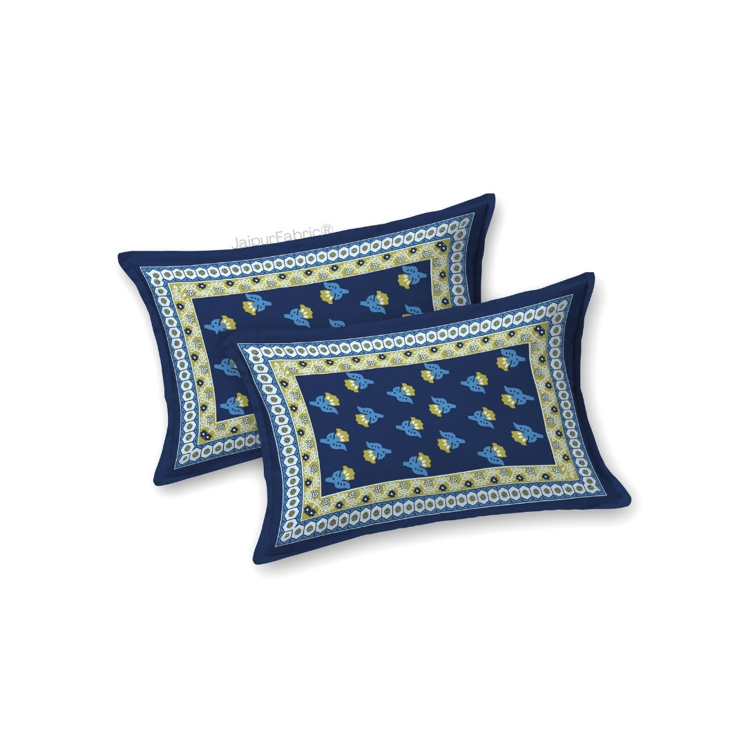 Traditional Floral Jaal Indigo Cobalt King Size Bed Sheet