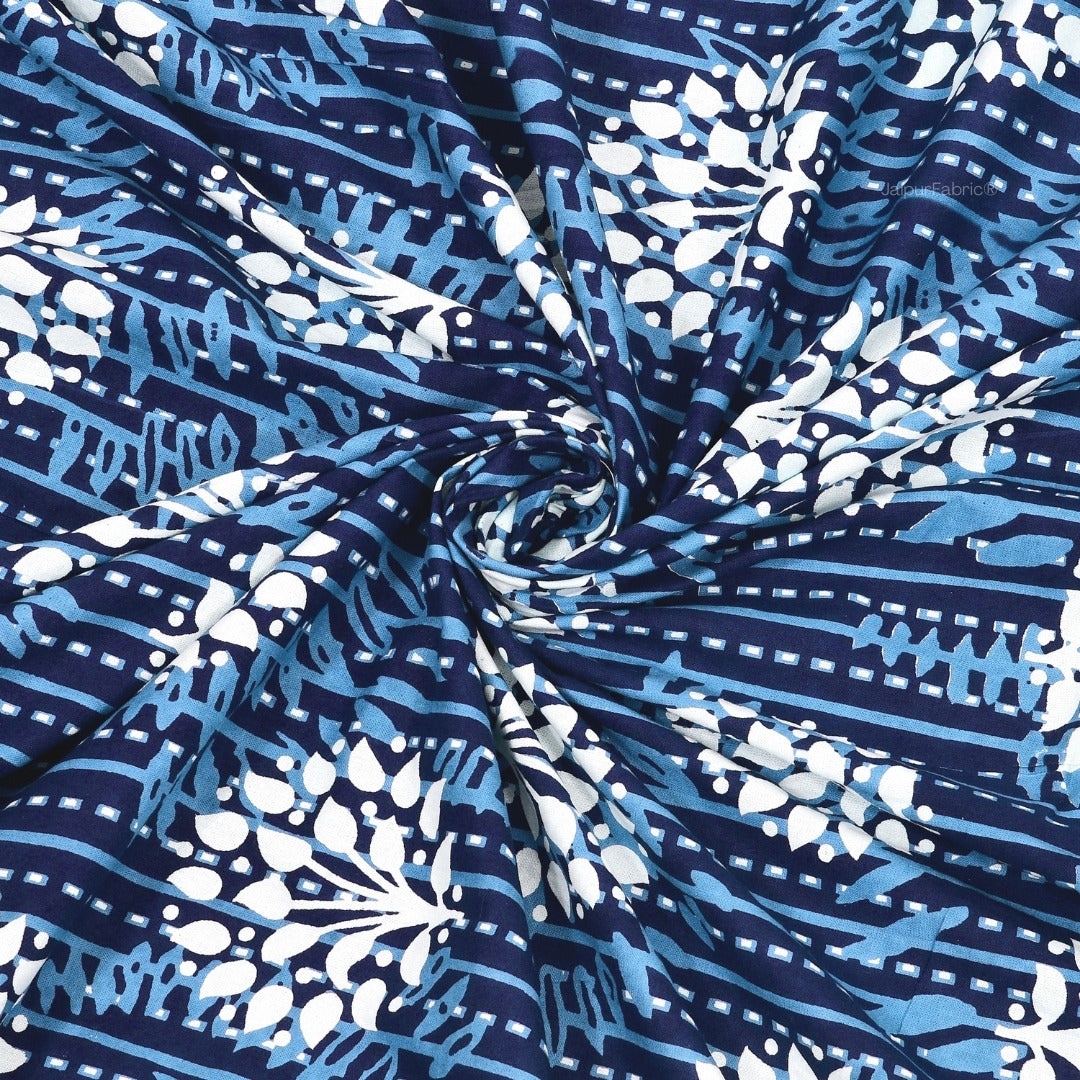 Geometric Star Lattice Ink Blue King Size Bed Sheet