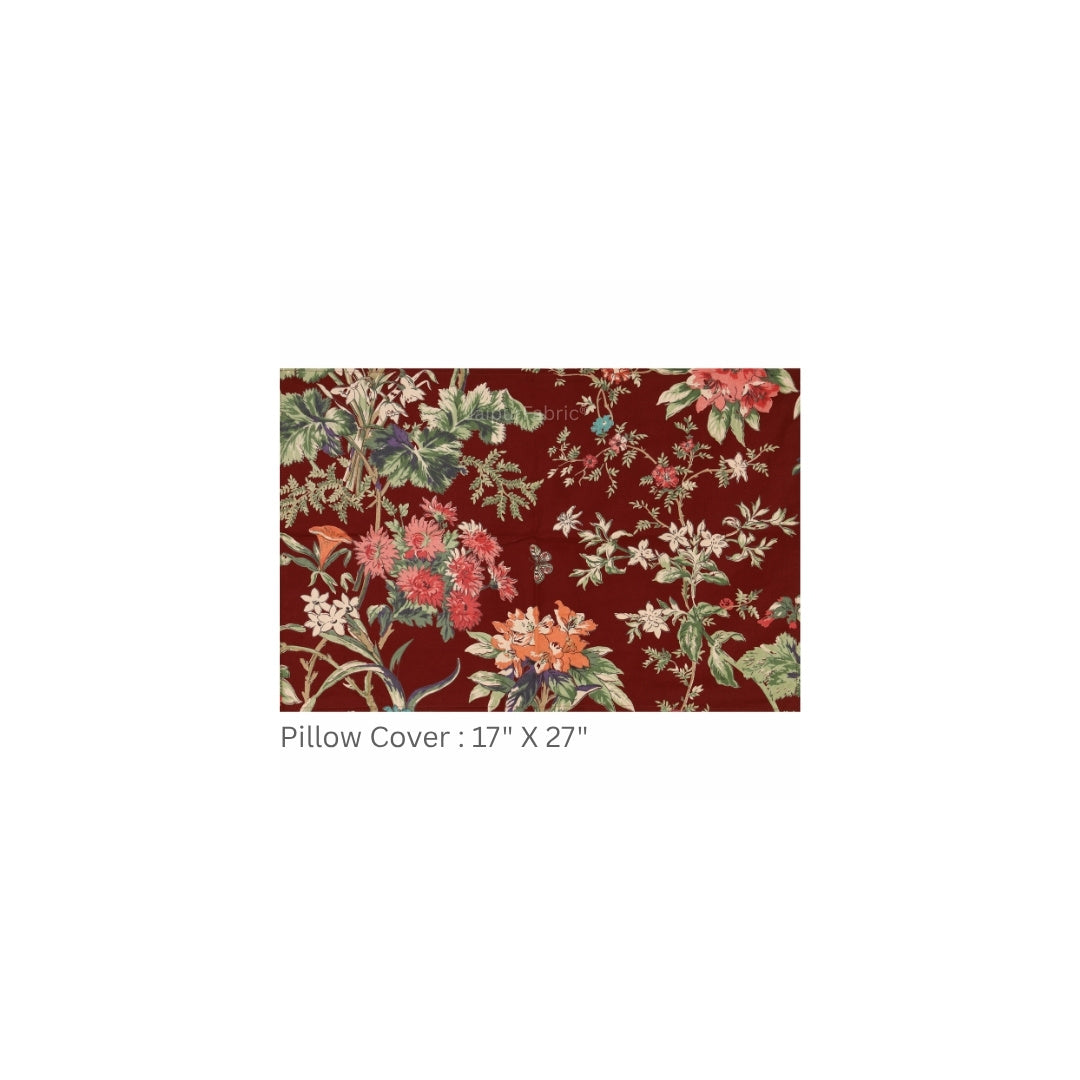 Deep Wine Enchanted Forest Floral Pure Cotton King Size Bedsheet