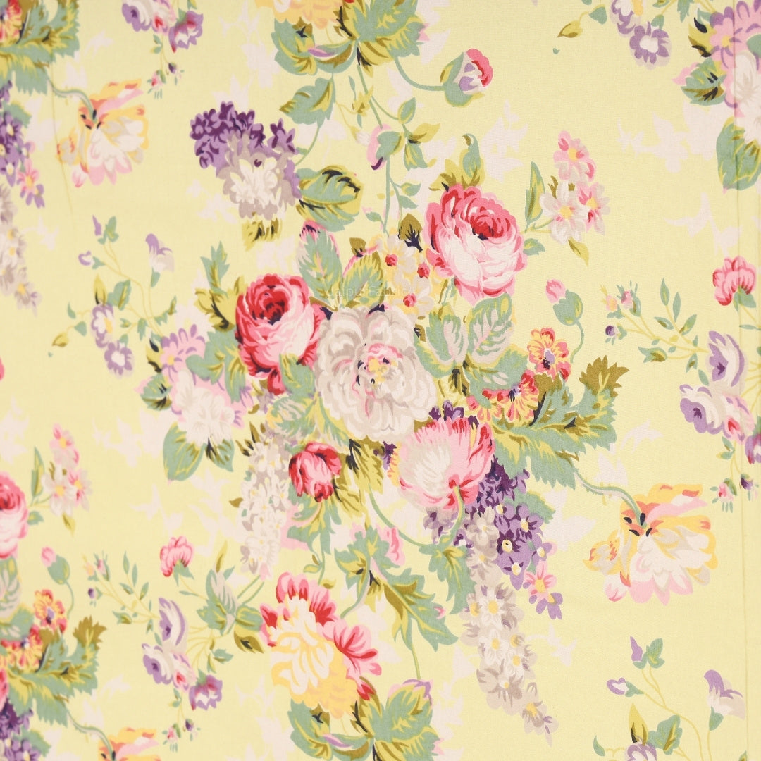 Primrose Yellow Spring Bloom Cluster Pure Cotton King Size Bedsheet