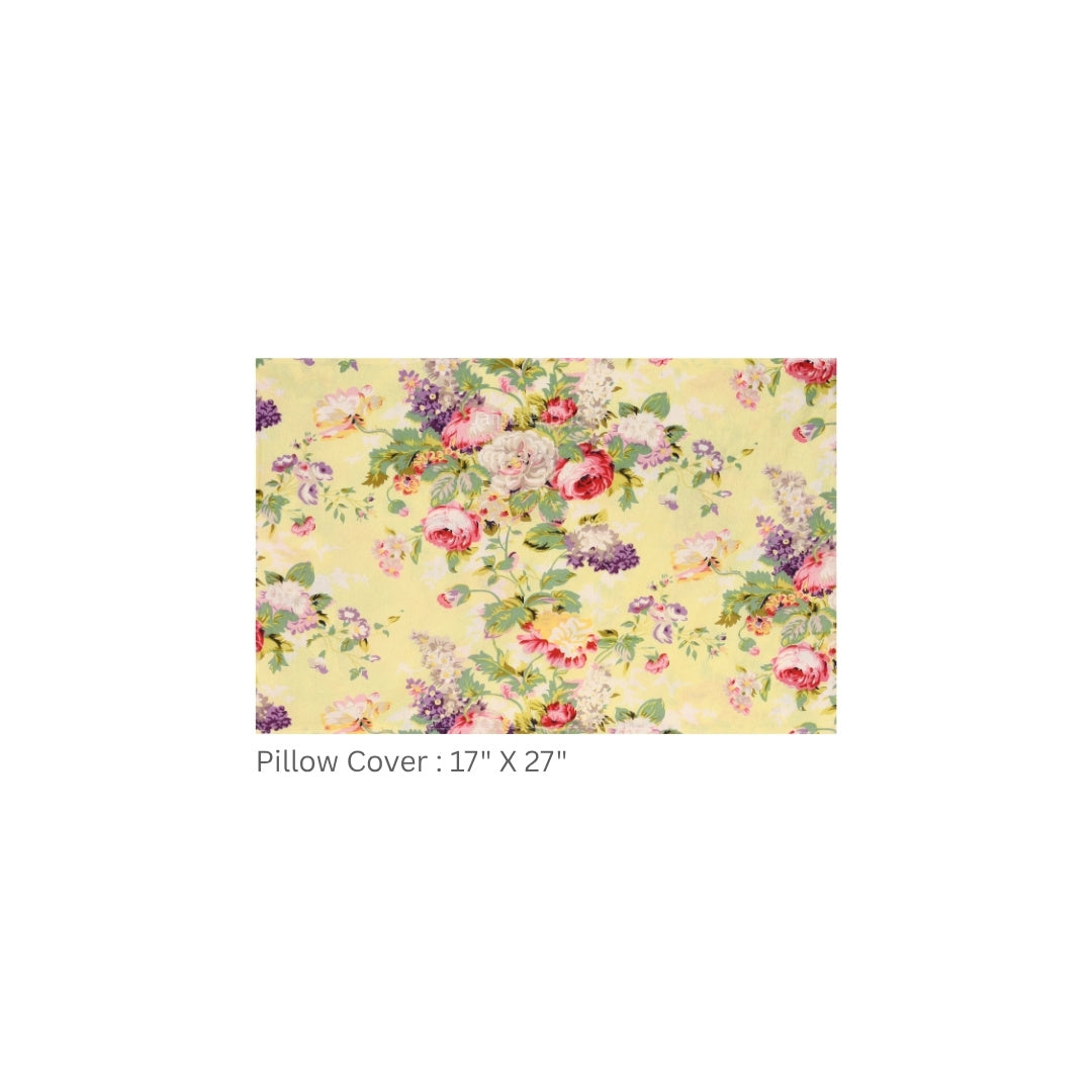Primrose Yellow Spring Bloom Cluster Pure Cotton King Size Bedsheet