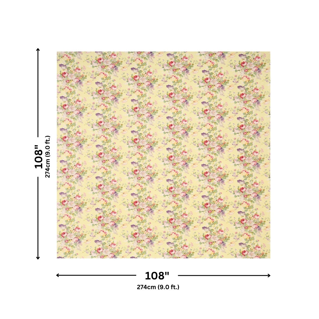 Primrose Yellow Spring Bloom Cluster Pure Cotton King Size Bedsheet