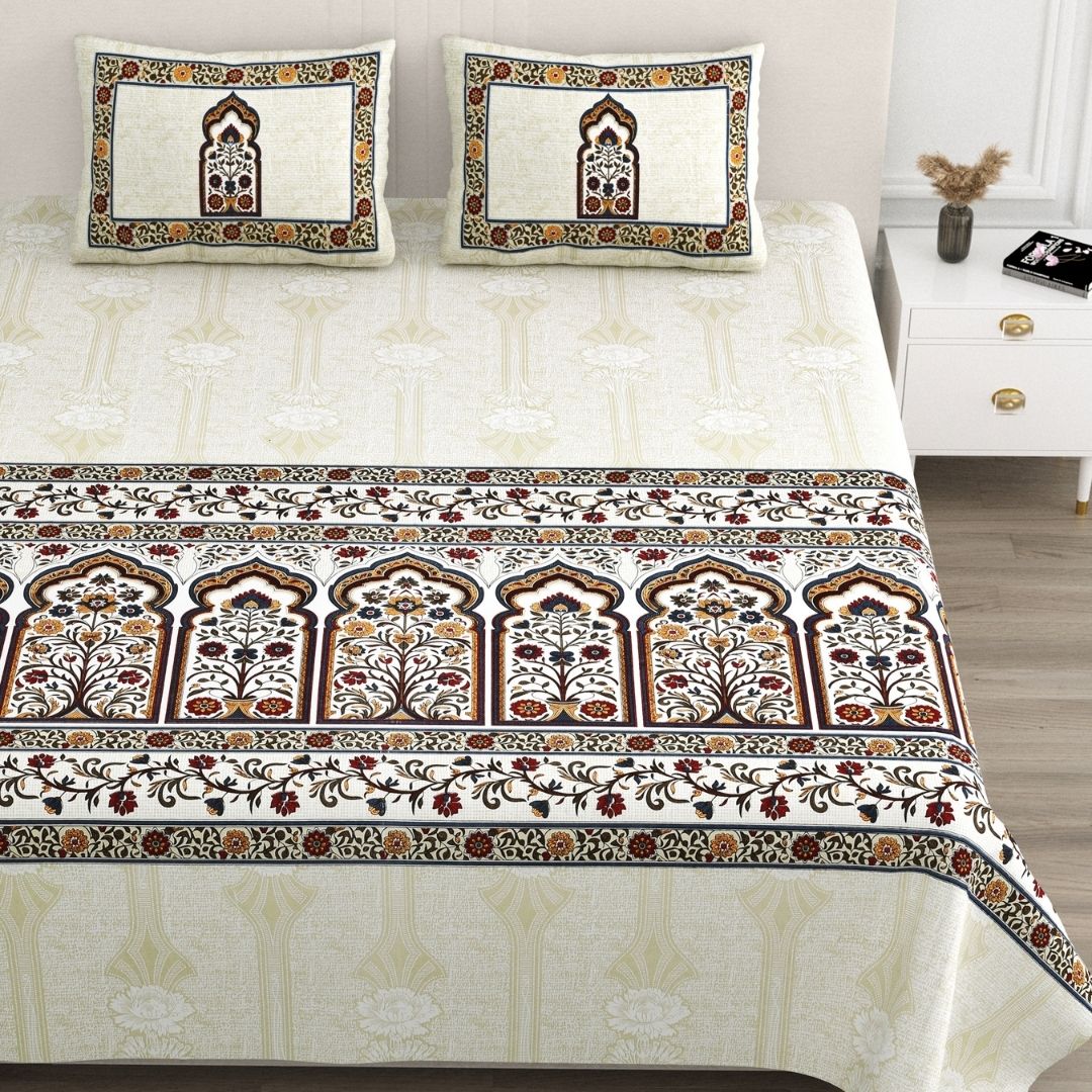 Meher Mahal Pure Cotton Festive King Size Bedsheet