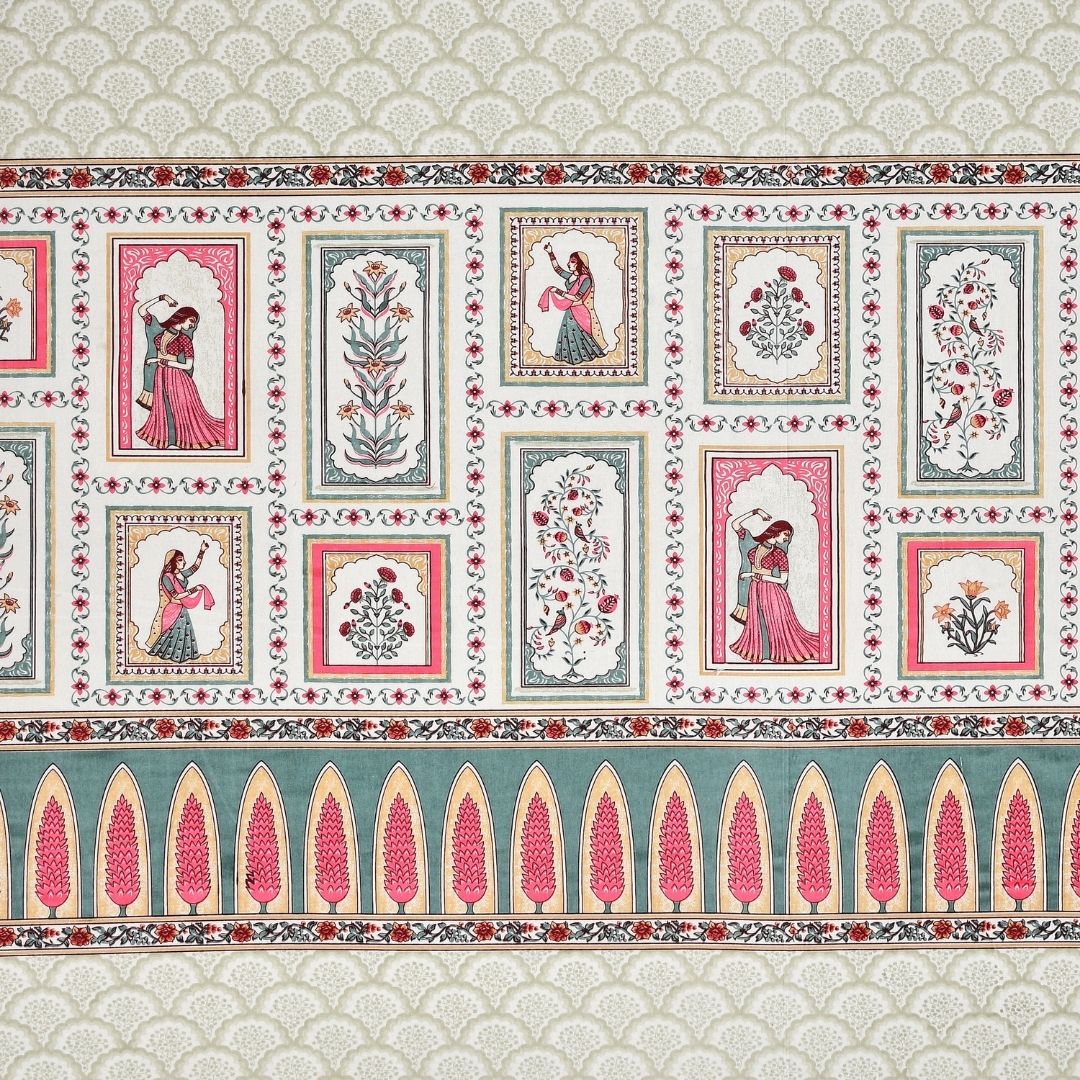 Gulabi Rajkumari Pure Cotton Festive King Size Bedsheet