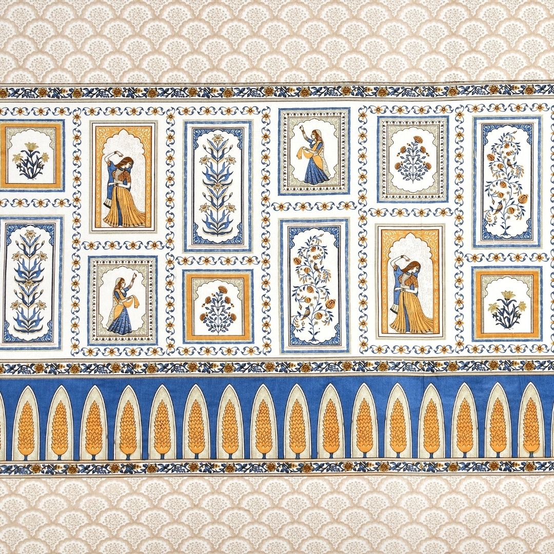 Sunehri Rajkumari Pure Cotton Festive King Size Bedsheet