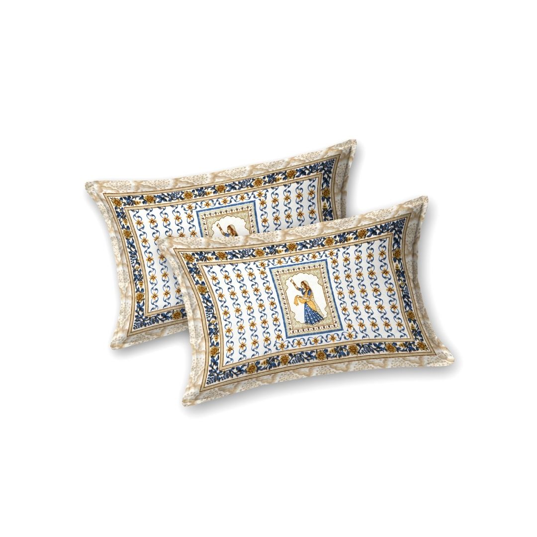 Sunehri Rajkumari Pure Cotton Festive King Size Bedsheet
