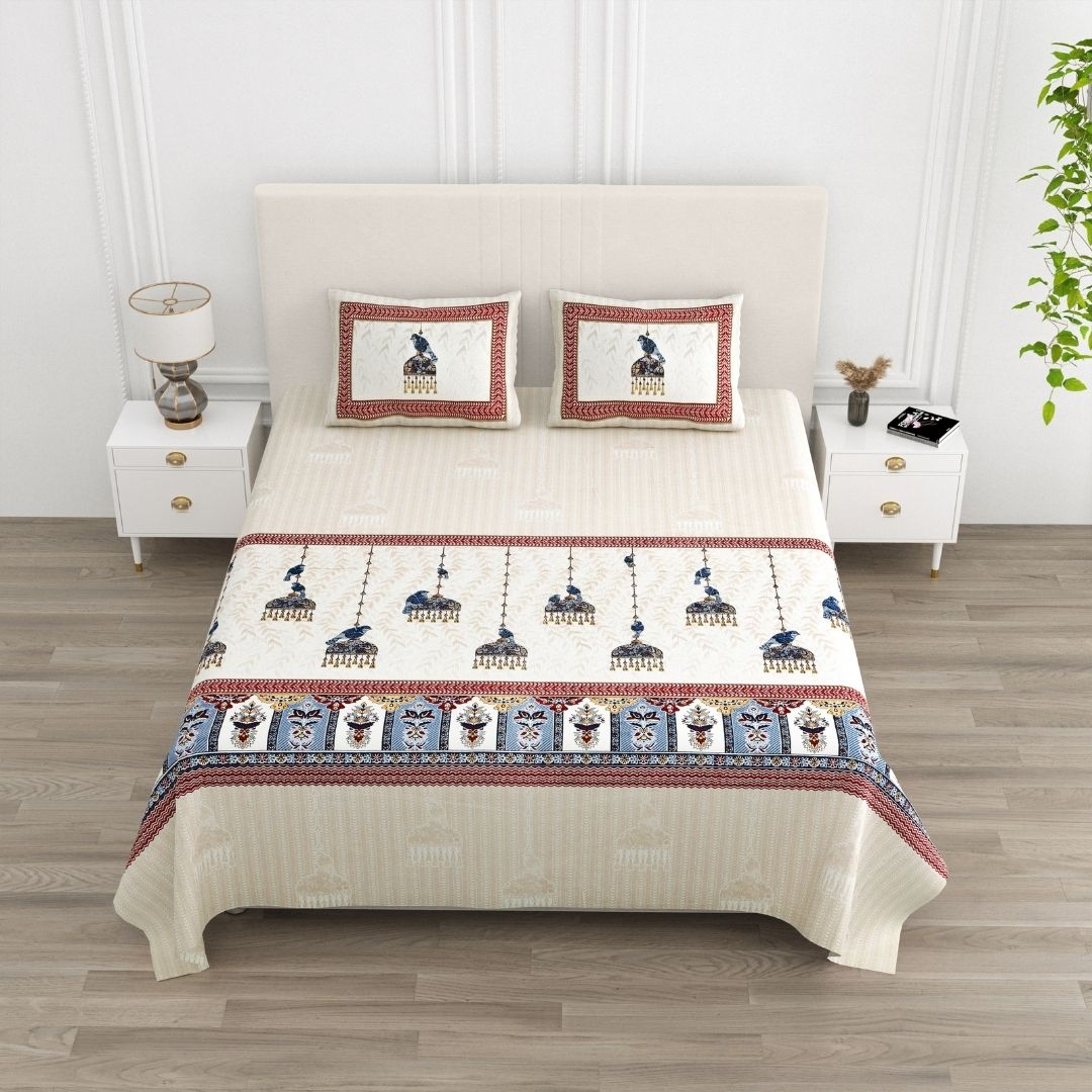 Mayur Jharokha Pure Cotton Festive King Size Bedsheet