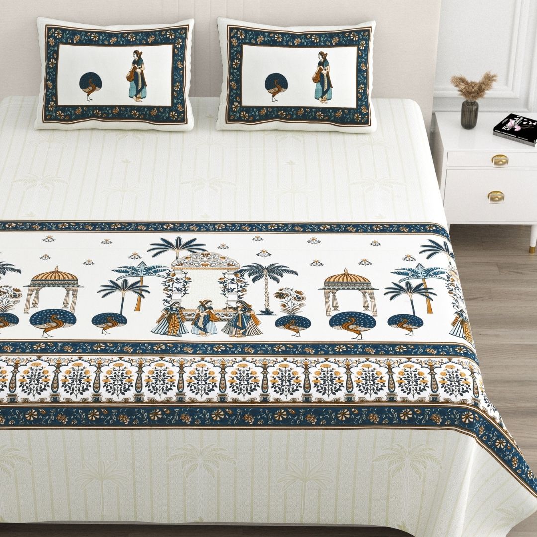 Neel Bagh Utsav Pure Cotton Festive King Size Bedsheet