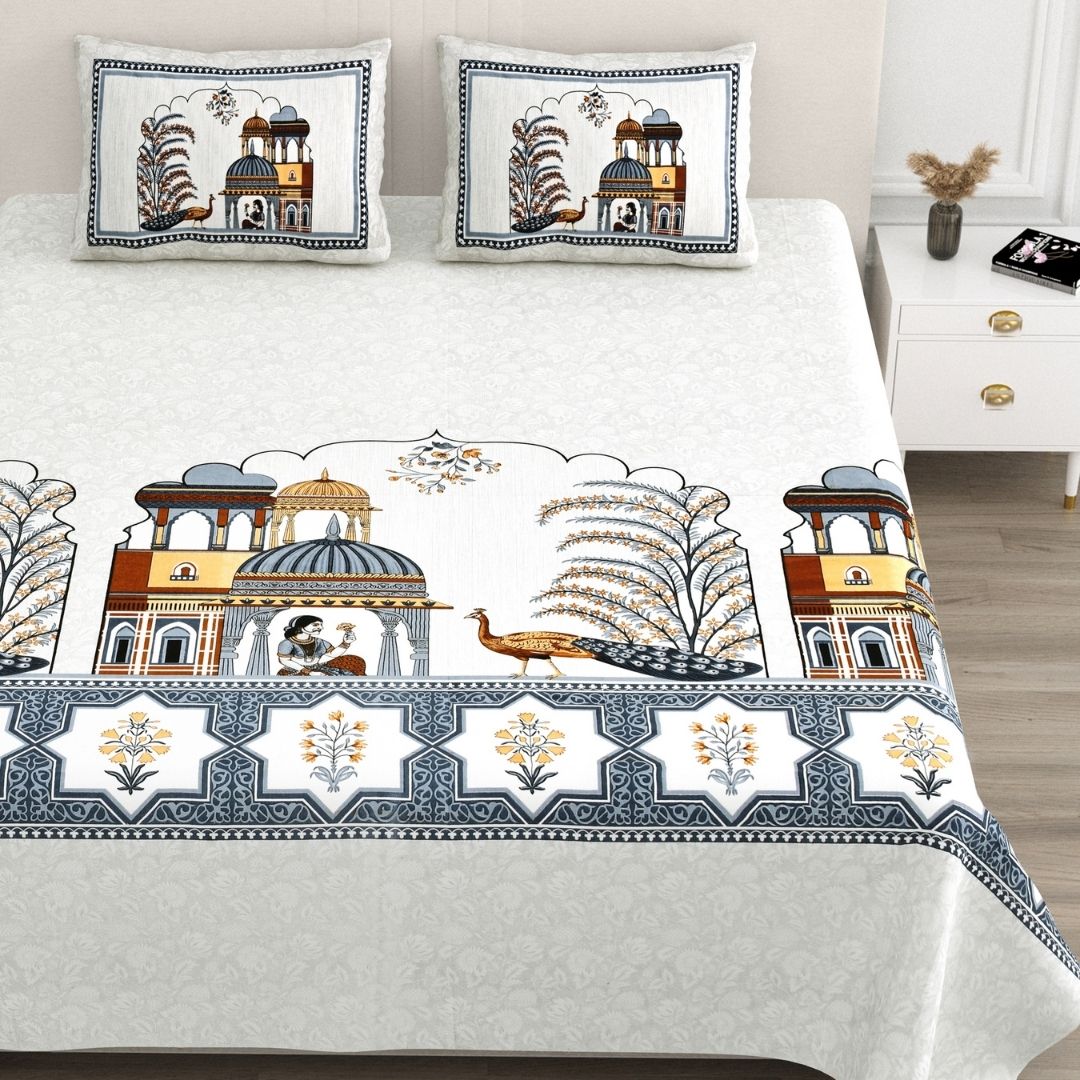 Neel Rajmahal Pure Cotton Festive King Size Bedsheet