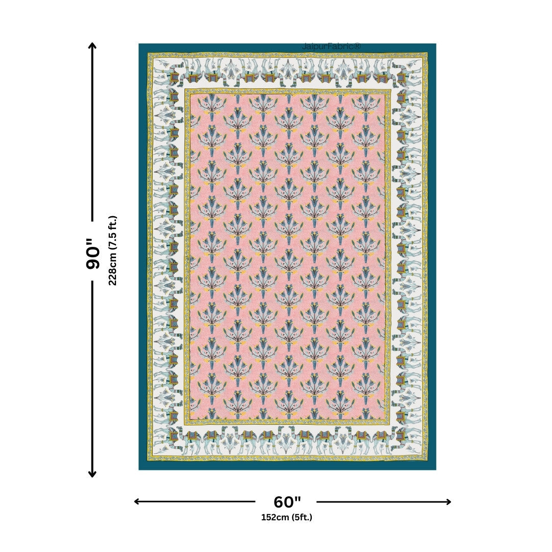 Floral Corsage Peach Pure Cotton Single Bedsheet