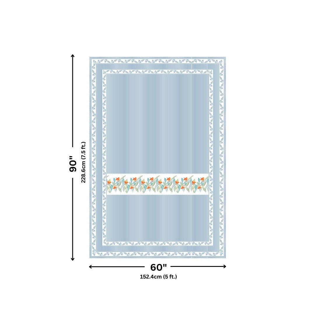 Blue Eco Friendly Pure Cotton Single BedSheet