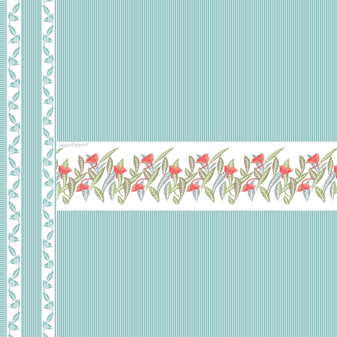 Sea Green Eco Friendly Pure Cotton Single BedSheet