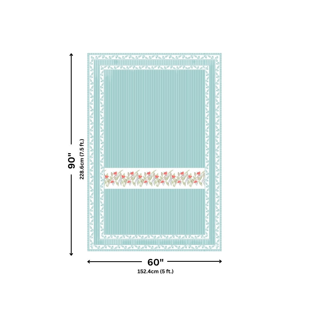 Sea Green Eco Friendly Pure Cotton Single BedSheet