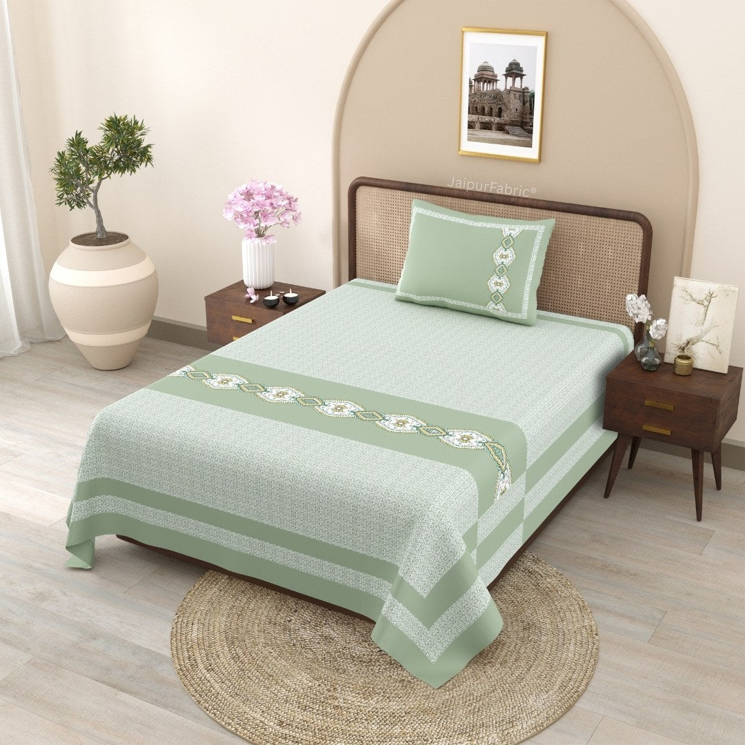Sea Green Oasis Pure Cotton Single BedSheet